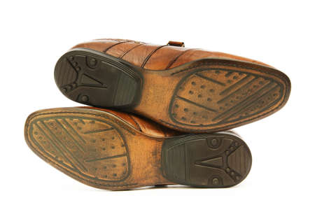 Male shoes isolated on the white backgroundの写真素材