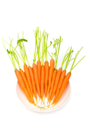 Fresh carrots isolated on the whiteの写真素材