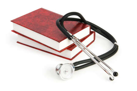 Concept of medical education with book and stethoscopeの写真素材