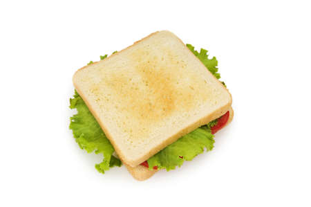 Tasty sandwich isolated on the white backgroundの写真素材