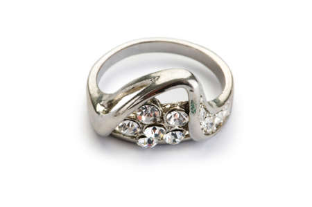 Jewellery ring isolated on the white backgroundの写真素材