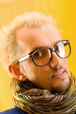 Portrait of a man with glassesの写真素材