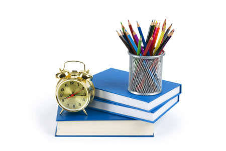 Back to school concept with books and pencilsの写真素材