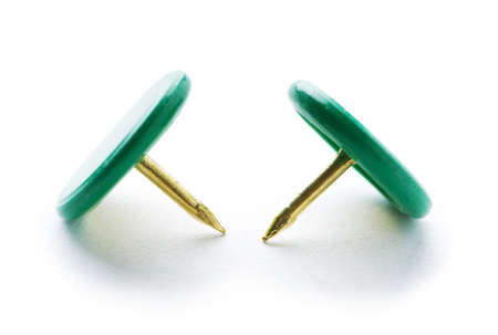 Colourful office pins isolated on the white background の写真素材