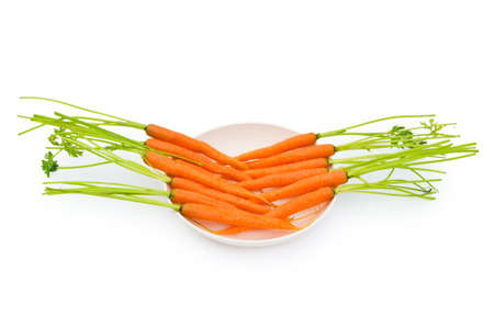 Fresh carrots isolated on the whiteの写真素材