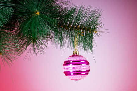 Christmas decoration against the colorful gradient backgroundの写真素材