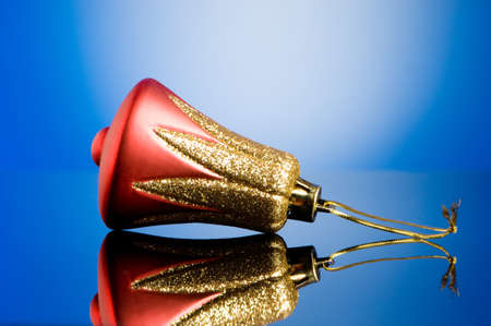 Christmas decoration on the reflective background - holiday conceptの写真素材