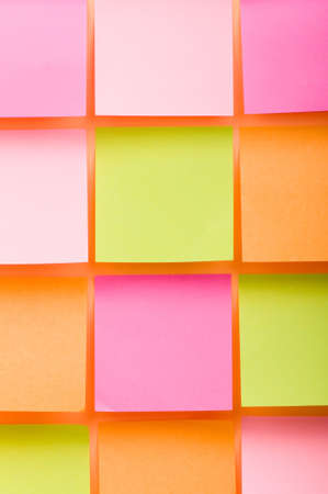 Reminder notes on the bright colorful paper