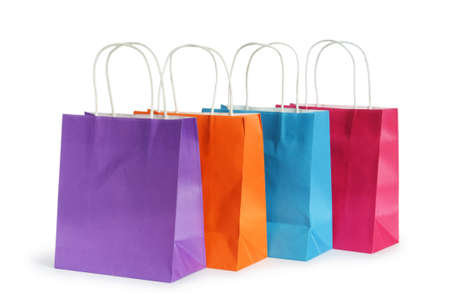 Shopping bags isolated on the white backgroundの写真素材