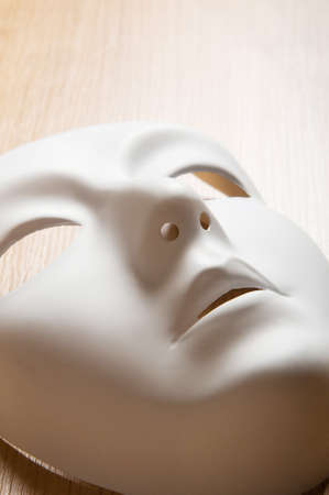 Theatre concept with the white plastic masksの写真素材