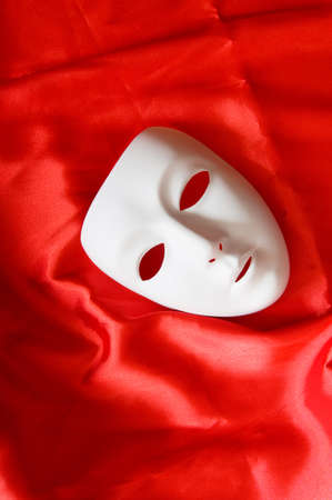 Theatre concept with the white plastic masksの写真素材