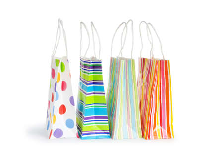 Shopping bags isolated on the white backgroundの写真素材