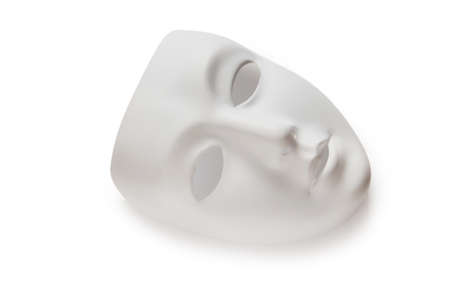 Theatre concept with the white plastic masksの写真素材