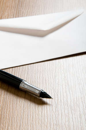 Mail concept with many envelopes on the tableの写真素材