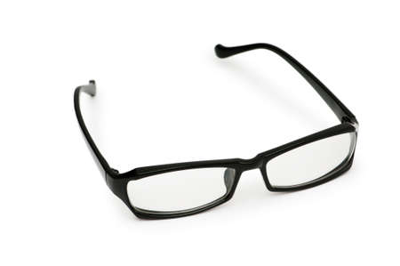 Reading optical glasses isolated on the whiteの写真素材