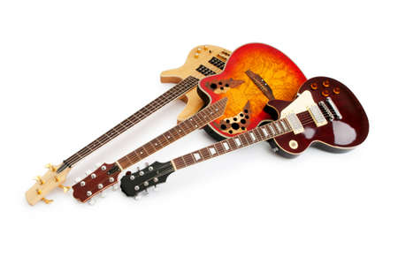 Musical guitar isolated on the white backgroundの写真素材
