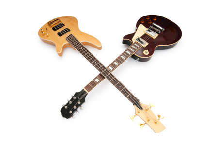 Musical guitar isolated on the white backgroundの写真素材