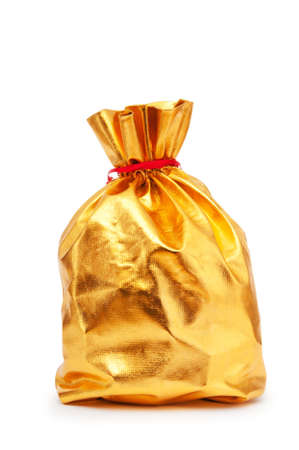 Golden sacks full of something goodの写真素材