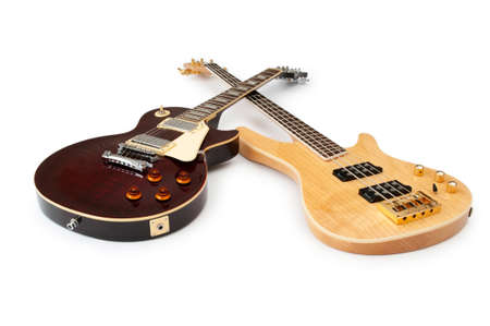 Musical guitar isolated on the white backgroundの写真素材