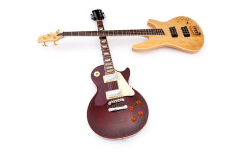 Musical guitar isolated on the white backgroundの写真素材