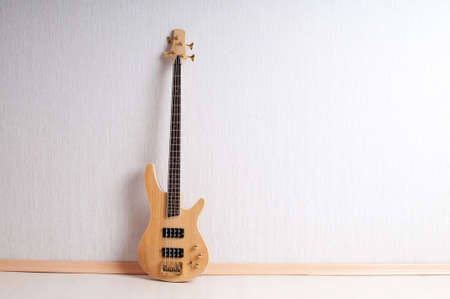 Musical concept with wooden guitar