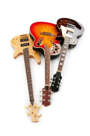 Musical guitar isolated on the white backgroundの写真素材
