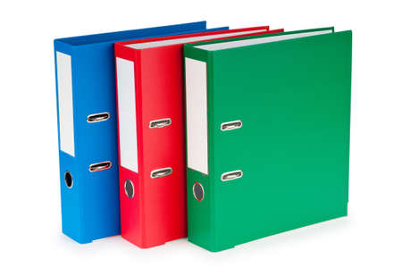 Office folders isolated on the white backgroundの写真素材