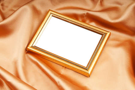 Picture frames on the color satin backgroundの写真素材
