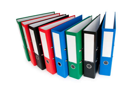 Office folders isolated on the white backgroundの写真素材