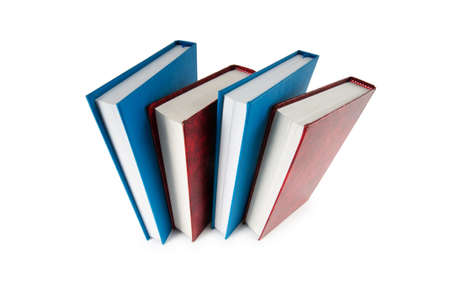 Stack of books isolated on the white background 