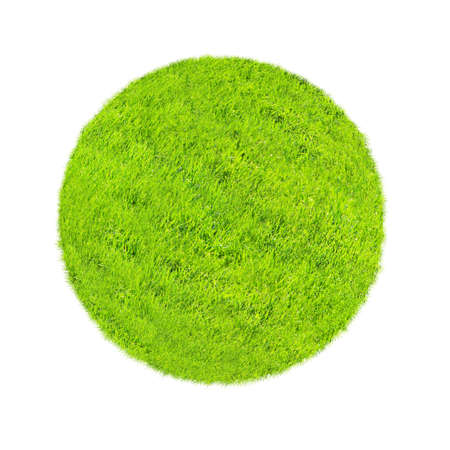 Green concept with world covered with grassの写真素材