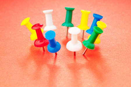 Office pins on the paperの写真素材