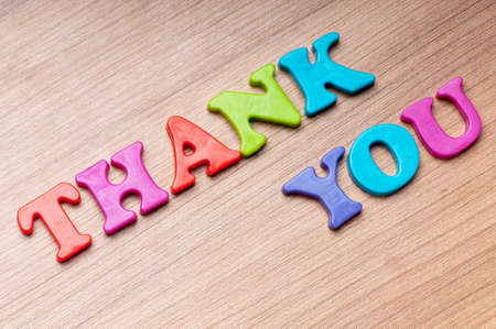 Thank you message on the backgroundの写真素材