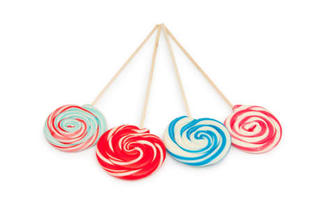Colorful lollipop isolated on the whiteの写真素材