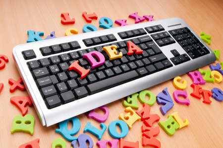 Ideas concept with letters on the keyboardの写真素材