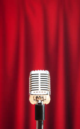 Audio microphone against the backgroundの写真素材