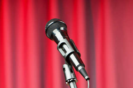 Audio microphone against the backgroundの写真素材