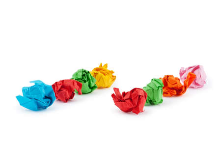 Paper recycling concept on whiteの写真素材