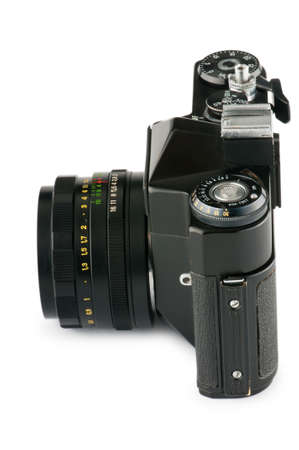 Vintage film camera isolated on white