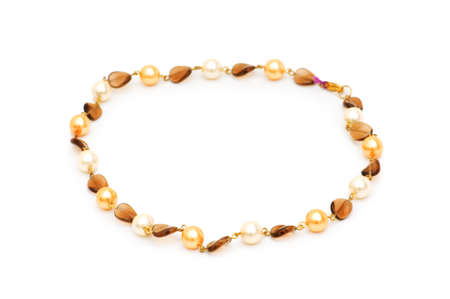 Elegant necklace isolated on the white backgroundの写真素材