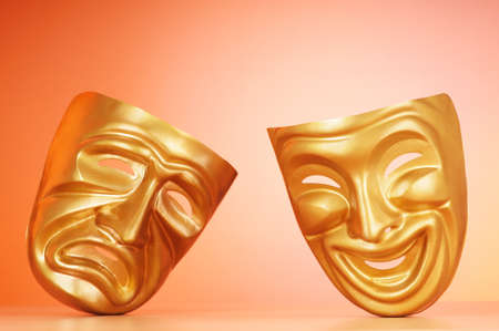 Masks with the theatre conceptの写真素材