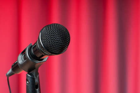 Audio microphone against the backgroundの写真素材