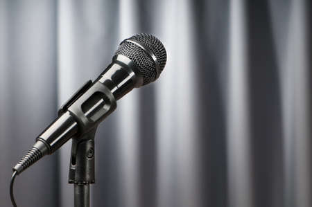 Audio microphone against the backgroundの写真素材