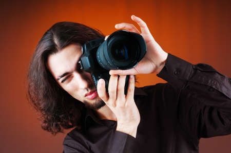 Photographer with the digital cameraの写真素材