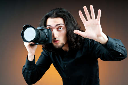 Photographer with the digital cameraの写真素材