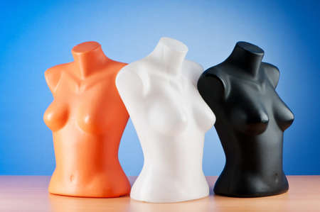 Clothing mannequins isolated on whiteの写真素材