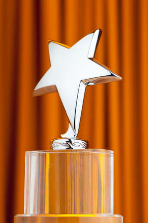 Star award against curtain backgroundの写真素材