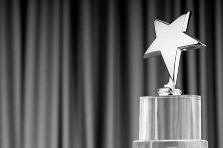 Star award against curtain backgroundの写真素材