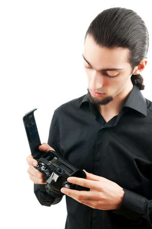 Photographer with the digital camera