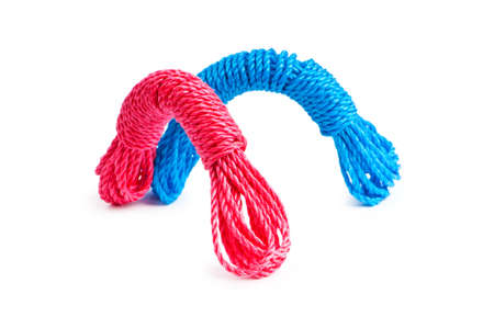 Colourful rope isolated on the white background